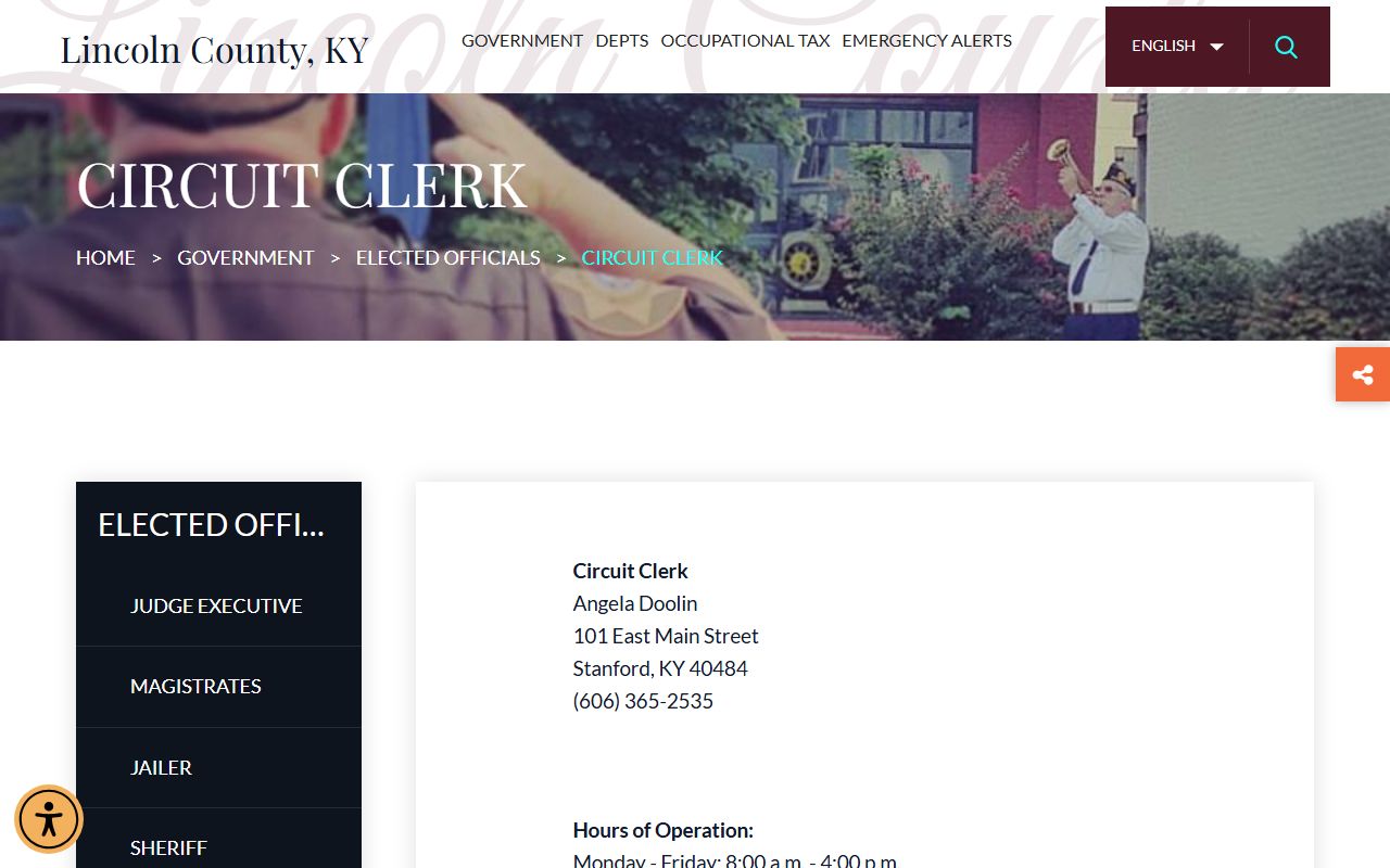 Lincoln County Circuit Court Clerk records and County Clerk request channels