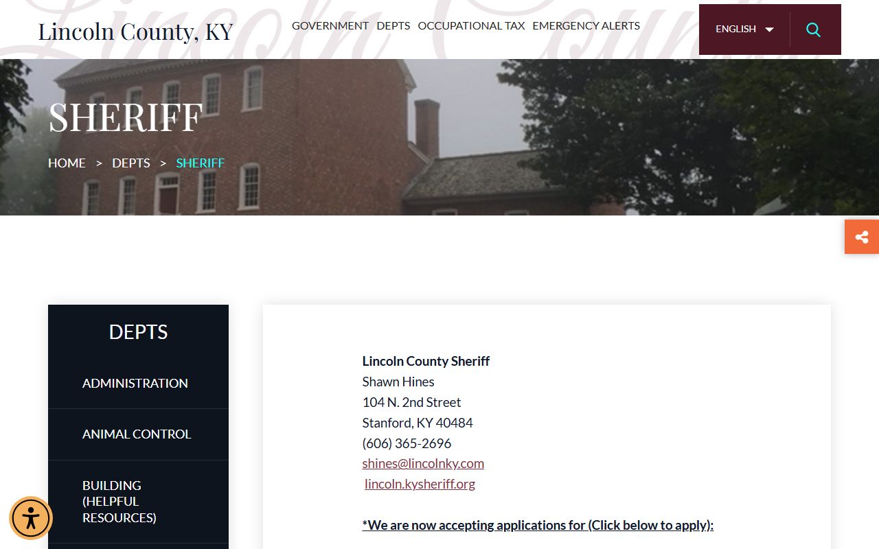Lincoln County arrest records sheriff contact information