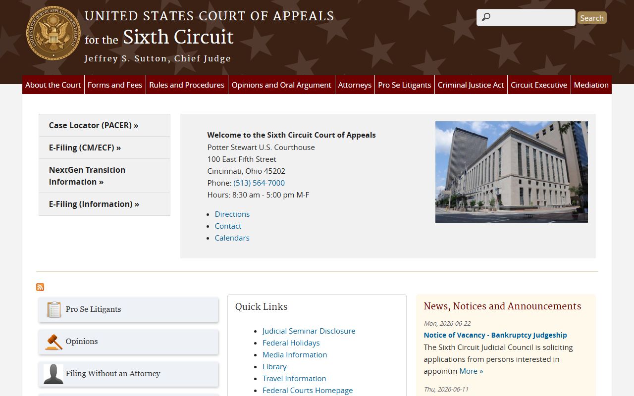 Lincoln County court records Sixth Circuit federal appeals source