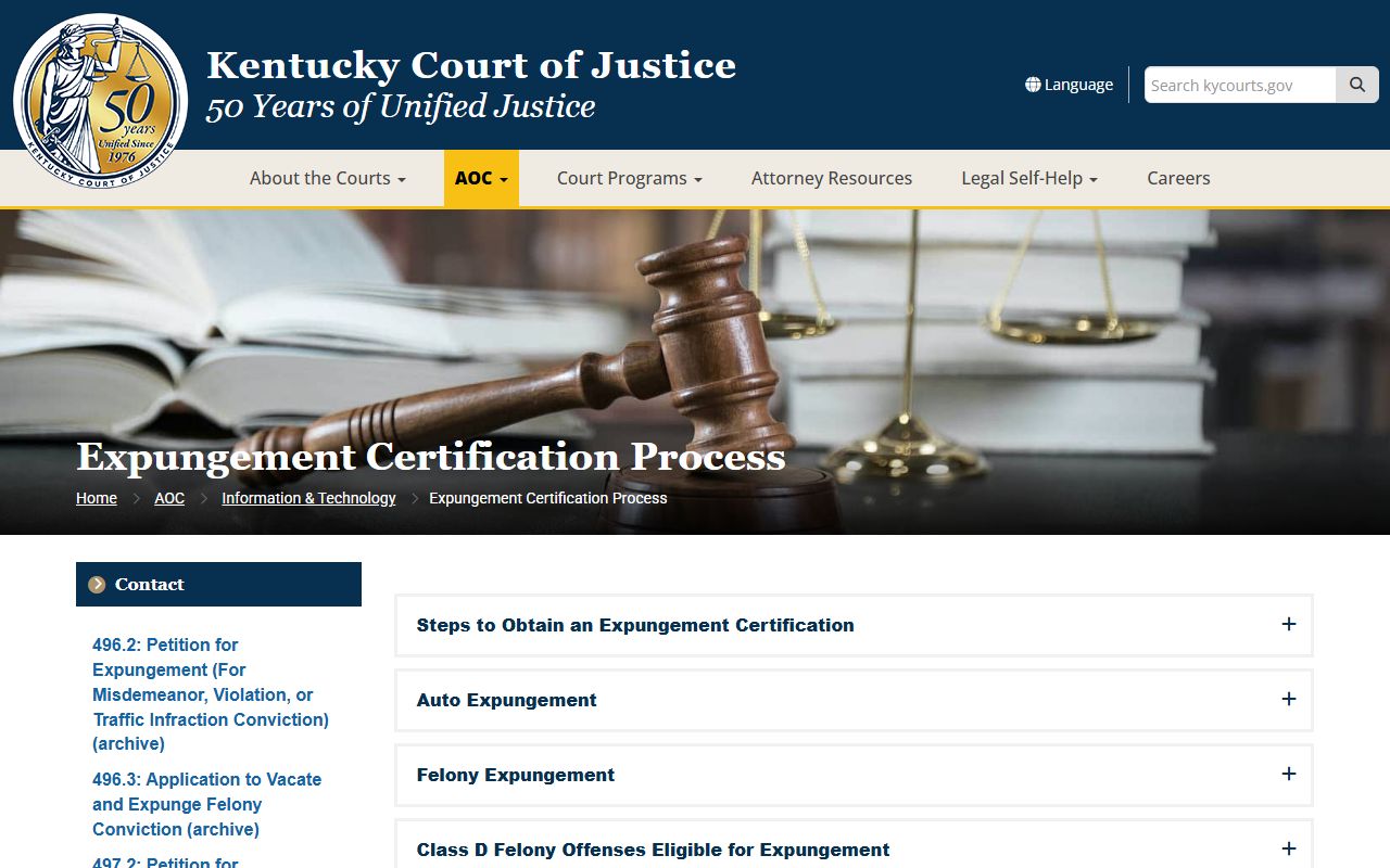 Lincoln County criminal court records expungement certification source