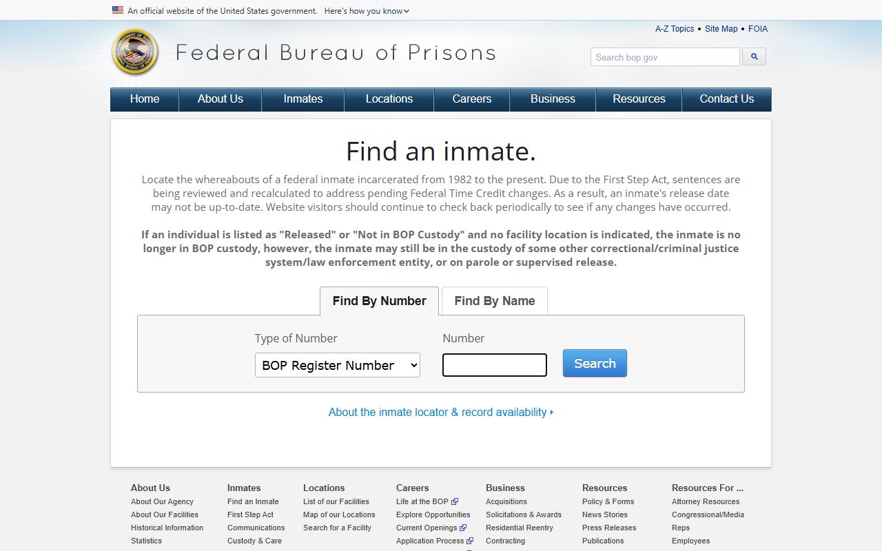 Lincoln County inmate search federal Bureau of Prisons locator