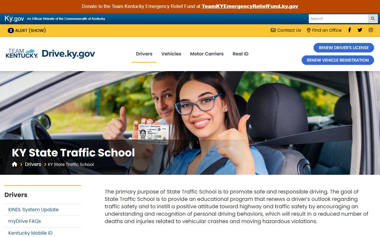 Lincoln County traffic court records Kentucky State Traffic School referral